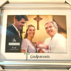 Malden Godparent 4x6 Silver Photo Frame